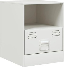 vidaXL Noptieră, alb, 34,5x39x44 cm, oțel