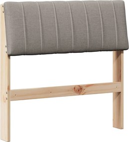 vidaXL Tăblie tapițată Gri taupe 75 cm Lemn de pin masiv