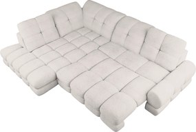 Set canapea extensibilă cu funcţie de extensie electrică, crem, pe stânga, TOLLO L ROH