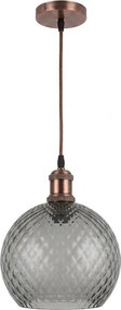 Brilagi-LED Pendul pe cablu RETRO GLASS 1xE27/60W/230V, diam. 25 cm, cupru/gri fumuriu