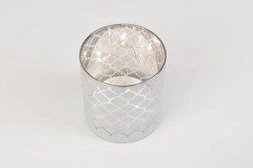 Set de felinare decorative, sticlă albă, microLED, fără flac