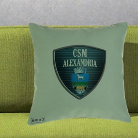 Perna Personalizata CSM Alexandria Fotbal, 40x40 cm, Verde, Husa Detasabila, Perna Inclusa, BEKZ®
