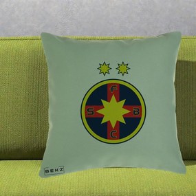 Perna Personalizata FCSB Fotbal Club Steaua Bucuresti, 40x40 cm, Verde, Husa Detasabila, Perna Inclusa, BEKZ®