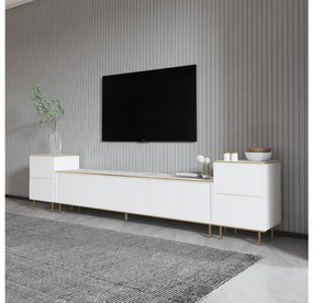 Mobilier living Mamene 3 (marmură deschis + auriu) . 1095702