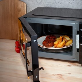 Cuptor cu microunde Oliver Voltz OV51443E, 700W, 20 L, 5 trepte, Timer, Dezghetare, Negru
