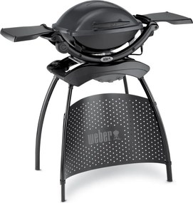 Gratar electric Weber Q2400 WB 55020879, 2200 W, 55x39 cm, Aluminiu turnat, Tava grasimi, Negru