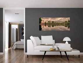 Tablou cu lac și copaci (120x50 cm)
