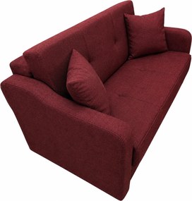 Canapea SAMY extensibila, 2 locuri, cu lada de depozitare, stofa, rosu, cadru metalic, 152x100x92 Galben Mustar, Stofa