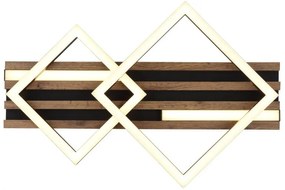 Plafoniera LED riflaj MDF cu efect de lemn OBRIEN