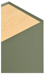 Comodă verde joasă cu aspect de lemn de stejar 110x85 cm Arista – Teulat