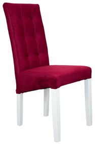 Scaun living TEO LUX, lemn alb, rosu, 46x46x97 cm