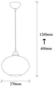 Lustra Smoked Gri 27x27x120 cm