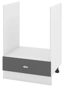 Corp inferior bucatarie Brista 60 cm, cadru cuptor cu 1 sertar, gri/alb
