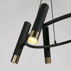 Lustra LED suspendata design minimalist Belle negru/auriu