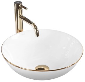 Lavoar Stella alb/auriu L35,5 cm