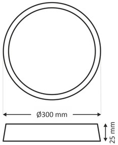 Plafonieră LED 24W/230V, 3000/4000/6500K, Ø 30 cm, maro