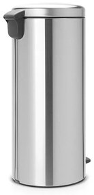 Cos de gunoi cu pedala Brabantia NewIcon 649056, 30 L, Inchidere lina, Baza antiderapanta, Inox Mat