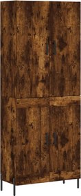 vidaXL Dulap înalt, stejar fumuriu, 69,5x34x180, lemn compozit