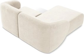 Colțar bej cu tapițerie din chenille (cu colț pe partea stângă/cu șezlong) Lani – Makamii