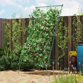 Outsunny Suport Metalic de Grădină în Forma de A cu Plasă de Susținere, 101x133x227 cm, Verde | Aosom Romania