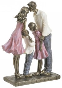 Statueta Cuplu cu 2 copii, Happiness, 20x25cm