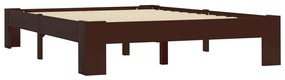 283300 vidaXL Cadru de pat, maro închis, 120 x 200 cm, lemn masiv de pin