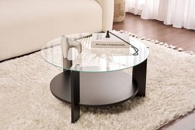 Măsuță cafea Claro (lemn Negru + sticlă). 1127462