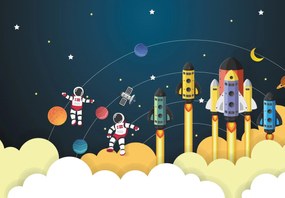 Fototapet - Astronauți în spațiu, ilustrație (147x102 cm)