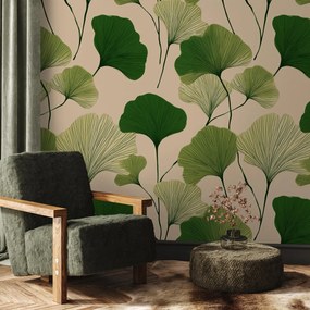 Fototapet - Frunze verzi de ginkgo (147x102 cm)
