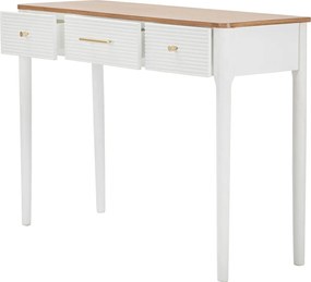 Consola, Matera, Mauro Ferretti, 107 x 37 x 80 cm, lemn frasin/lemn pin/MDF/fier, alb/maro