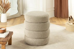 Taburete cu spatiu de depozitare, Tesatura boucle taupe, VOQUE 50cm