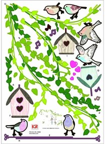 Set autocolante Ambiance Birds cages in the Forest