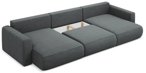 Colțar gri închis extensibil/cu spațiu de depozitare (în formă de "U") Kapua – Makamii