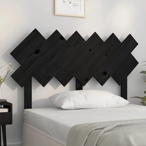 Tablie de pat, negru, 122,5x3x80,5 cm, lemn masiv de pin Negru, 122.5 x 3 x 80.5 cm, 1