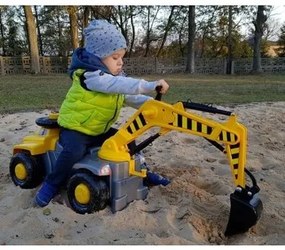 Mașinuță excavator, 76 cm, galben