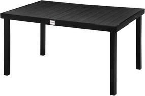 Outsunny Masă de grădină pentru 6 persoane Masă din aluminiu Mobilier de grădină Mobilier lounge ușor de întreținut plastic Negru 140 x 90 x 74 cm | Aosom Romania