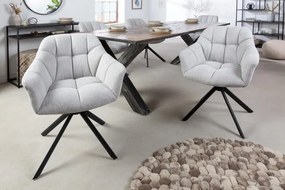 Set 2 scaune rotative Papillon cu tapiterie din tesatura structurala