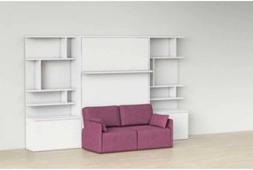 Pat rabatabil dublu cu canapea de 2 locuri si 2 biblioteci - ROYAL BIG BOOKCASE SET (150X200) (Culoare tapiterie stofa canapea: Ketor 12 (Gri