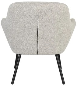 Fotoliu alb cu tapițerie din țesătură bouclé Dude – White Label