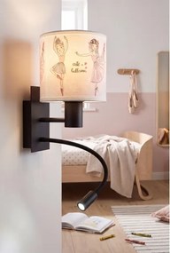 Brilagi - Lampă LED flexibilă BOBO 1xE27/25W/230V + LED/3W negru/alb/roz/balerine