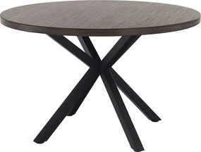 Masa MEDOR, stejar inchis/negru, 120x120x76 cm