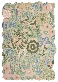 Covor verde țesut manual din lână 160x230 cm Bryony Shaped Floral – Flair Rugs
