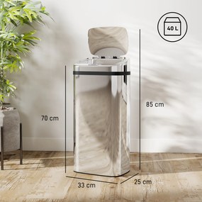 HOMCOM Cos de gunoi cu senzor 50L inox elegant | Aosom Romania