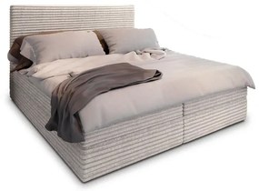 Pat boxspring tapitat ISPIRA 160x200 cm crem Saltele: Saltea cu arcuri Bonell