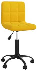 vidaXL Scaun de bucătărie pivotant, galben muștar, catifea