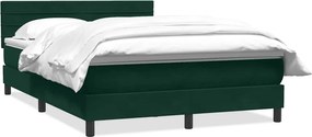 vidaXL Pat box spring cu saltea, verde închis, 160x210 cm, catifea