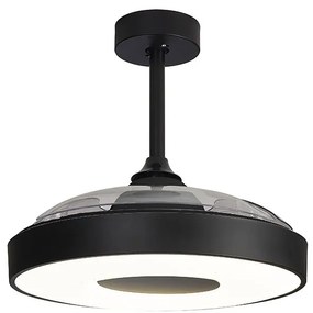 Lustra LED cu Ventilator si telecomanda COIN negru