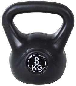 HOMCOM Kettlebell 8 kg, Ganteră pentru Antrenament de Forță și Fitness, 22x17x24 cm, Negru | Aosom Romania