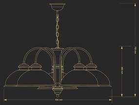Lustra design clasic realizata manual Lido, 5L