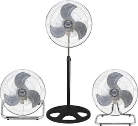 Ventilator 3 in 1 ZILAN ZLN3840 - 55W, 45cm, stand/podea/birou, palete metalice